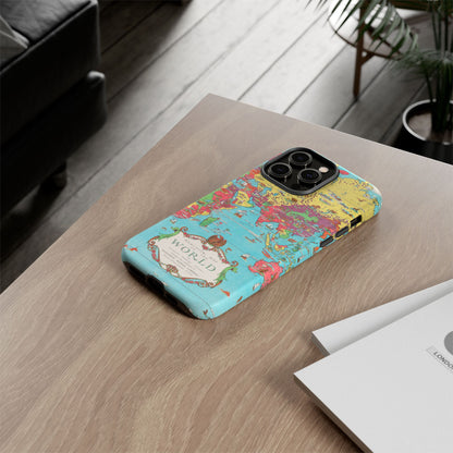 Map of the World Retro Travel iPhone Case
