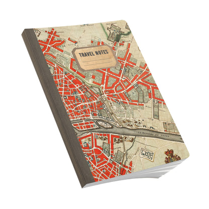 Paris Vintage Map  | Softcover Travel Journal with Inside Illustrations