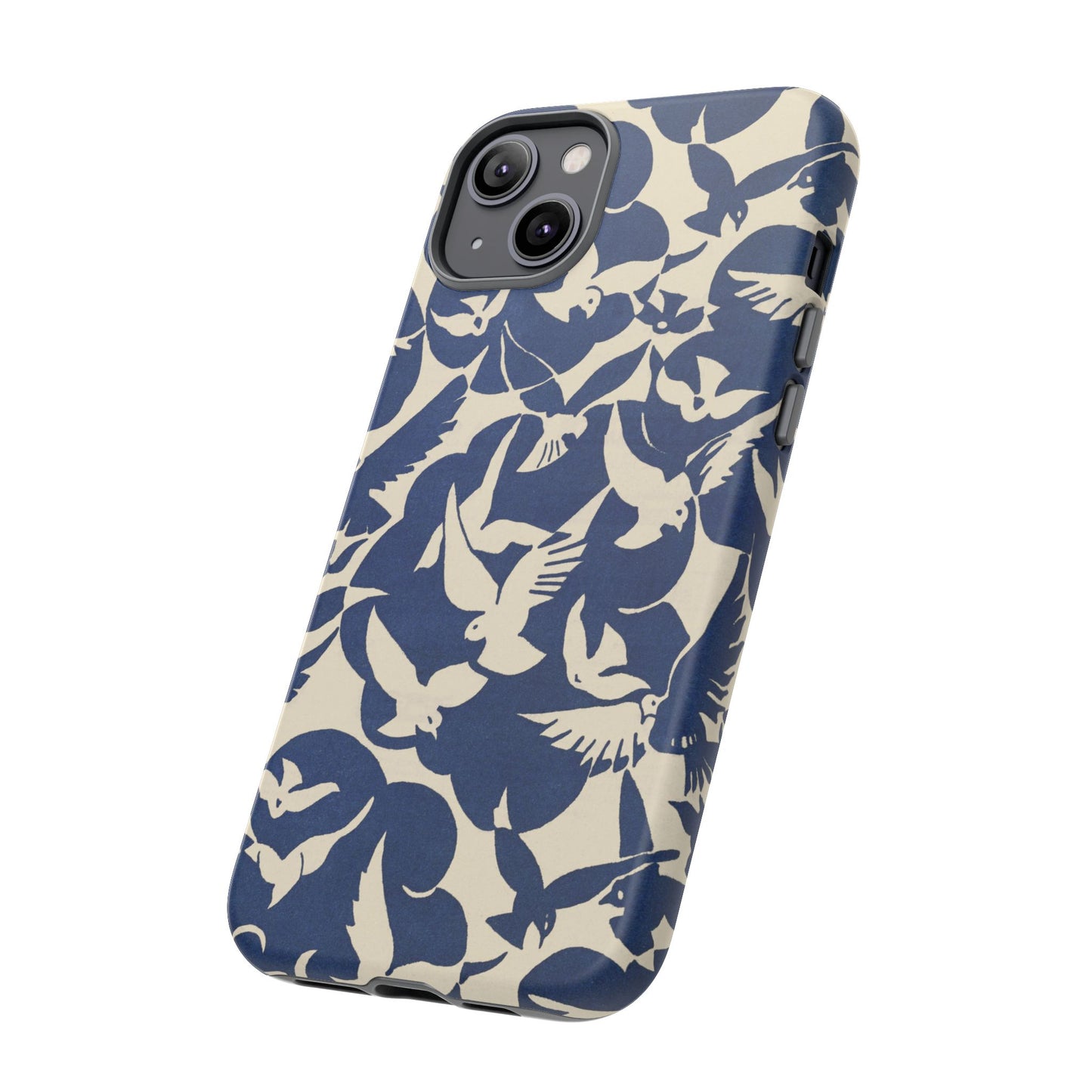 Blue Sky Birds Flying Retro iPhone Case