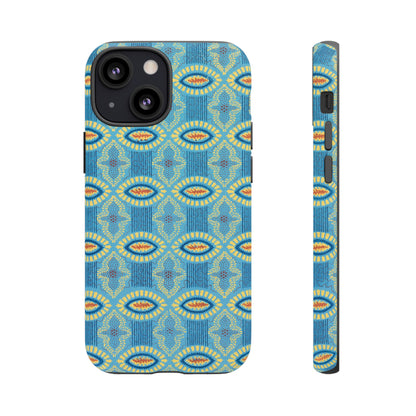 Turquoise Retro Geometric iPhone Case