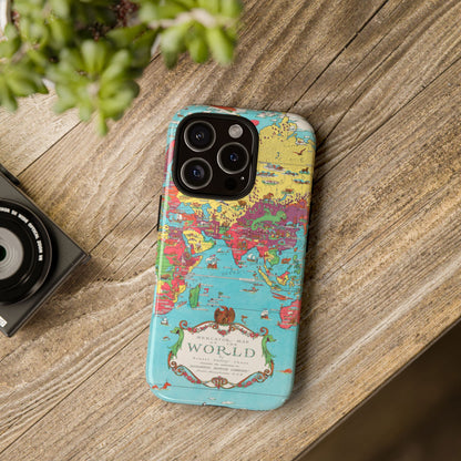 Map of the World Retro Travel iPhone Case