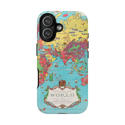 Map of the World Retro Travel iPhone Case