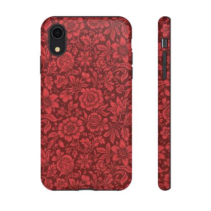 Vintage Crimson Floral Botanical iPhone Case
