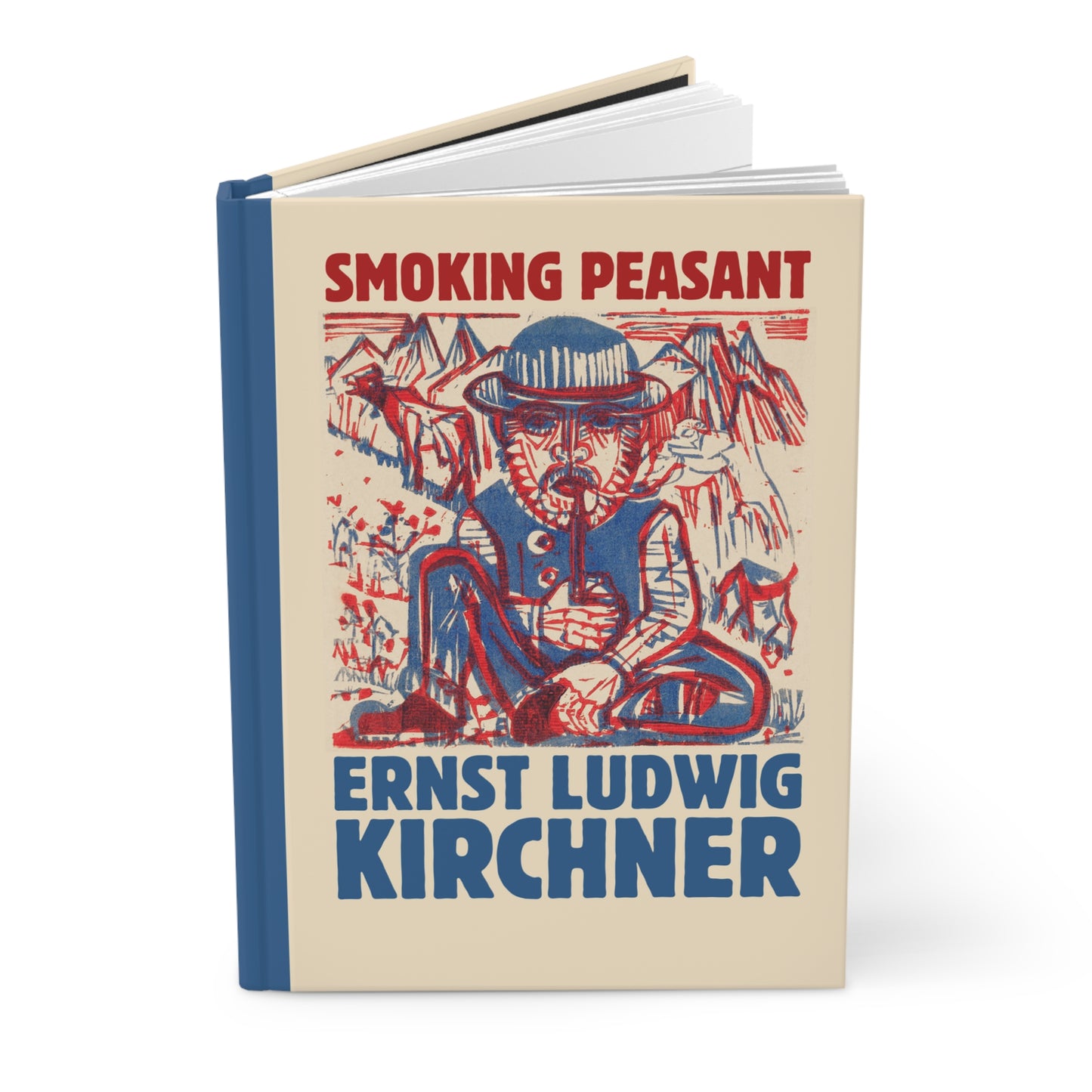 Hardcover Art Journal: Smoking Peasant by E.L. Kirchner