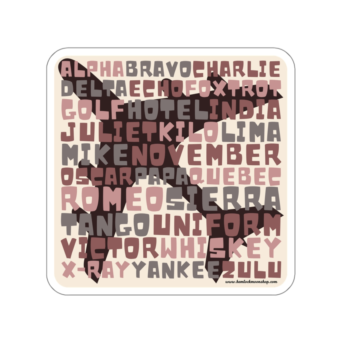 Pink Retro Aviation Alphabet Sticker :: All-Weather, Water-Resistant Vinyl (5 sizes)