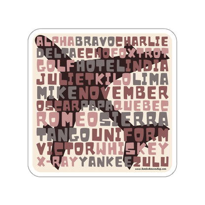 Pink Retro Aviation Alphabet Sticker :: All-Weather, Water-Resistant Vinyl (5 sizes)