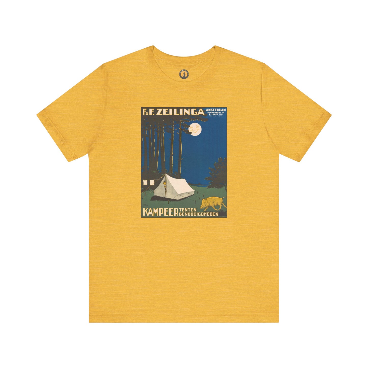 Amsterdam Tent Camping Vintage Tee | Full Moon Forest Adventure