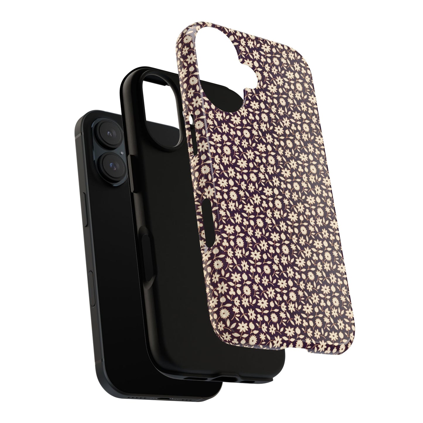 Coffee and Cream Vintage Floral Pattern iPhone Case