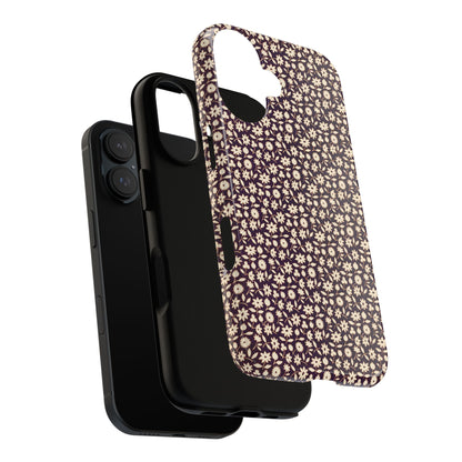 Coffee and Cream Vintage Floral Pattern iPhone Case