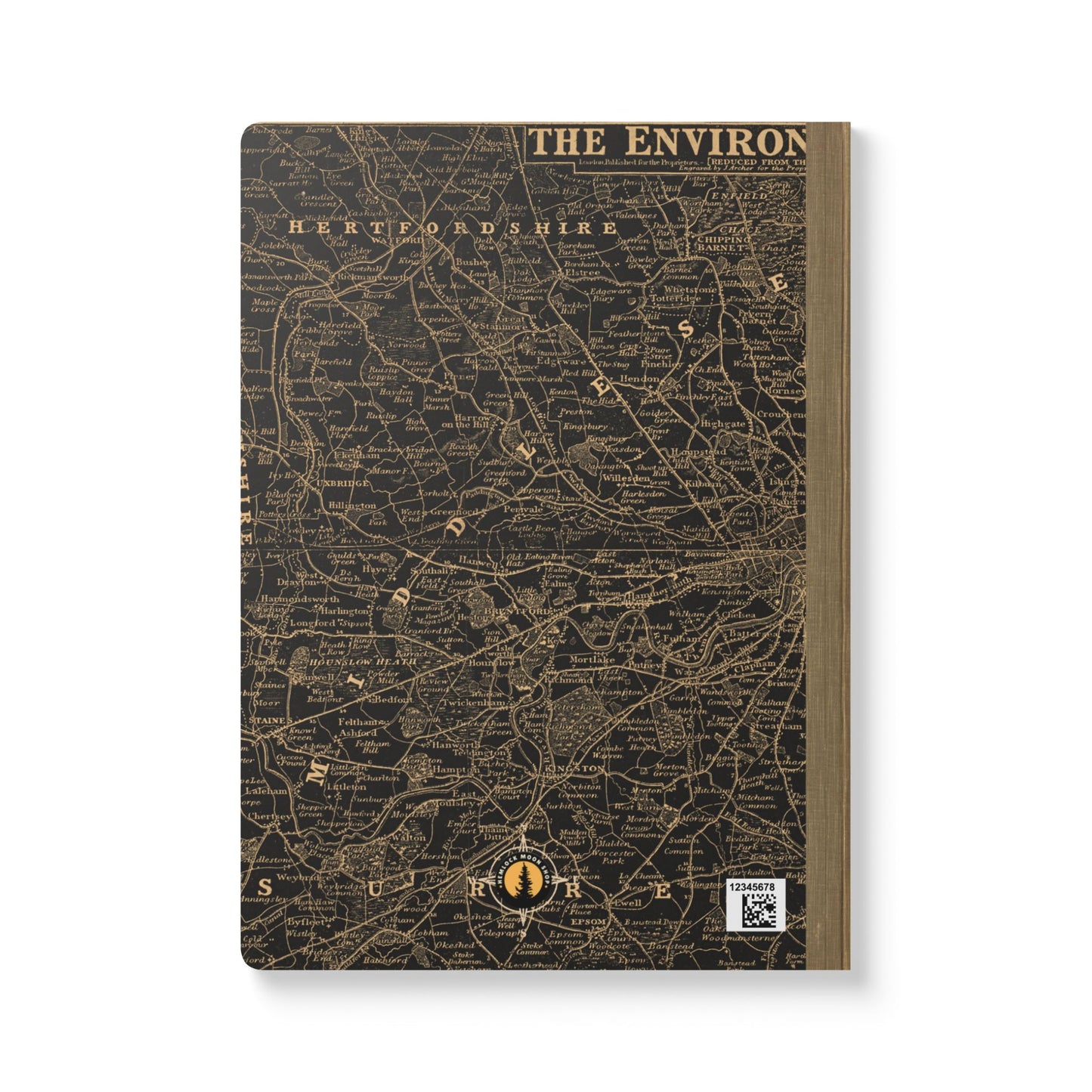 London Vintage Map | Softcover Travel Journal with Inside Illustrations