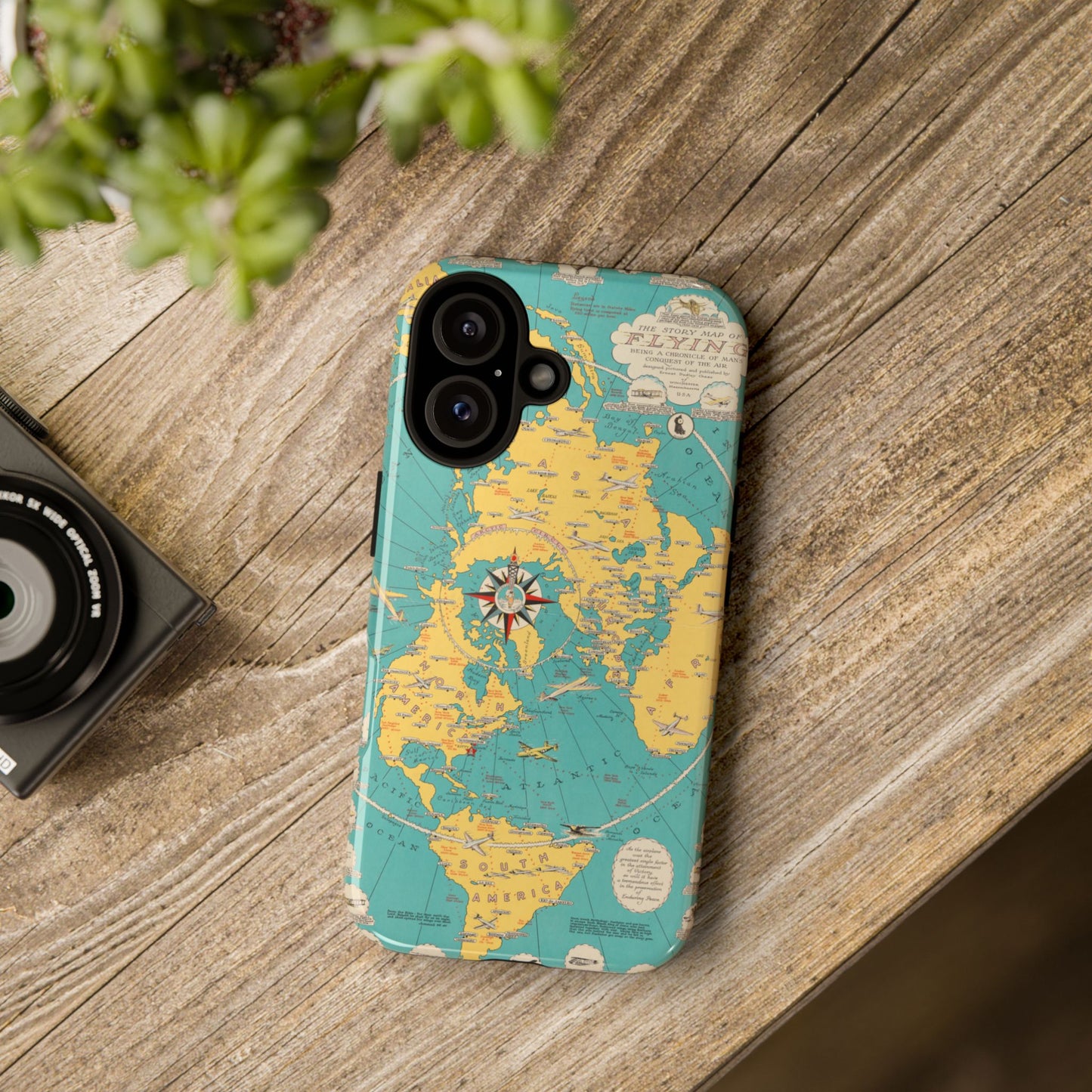 Map of Flying Retro iPhone Case