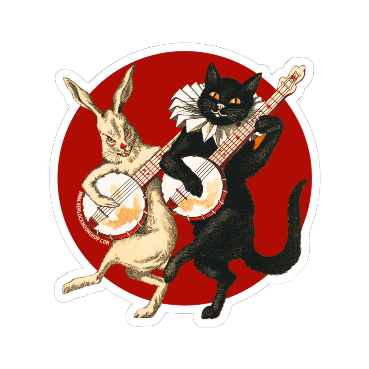 Dueling Banjos | Sinister Cat & Rabbit Stickers (4 sizes)