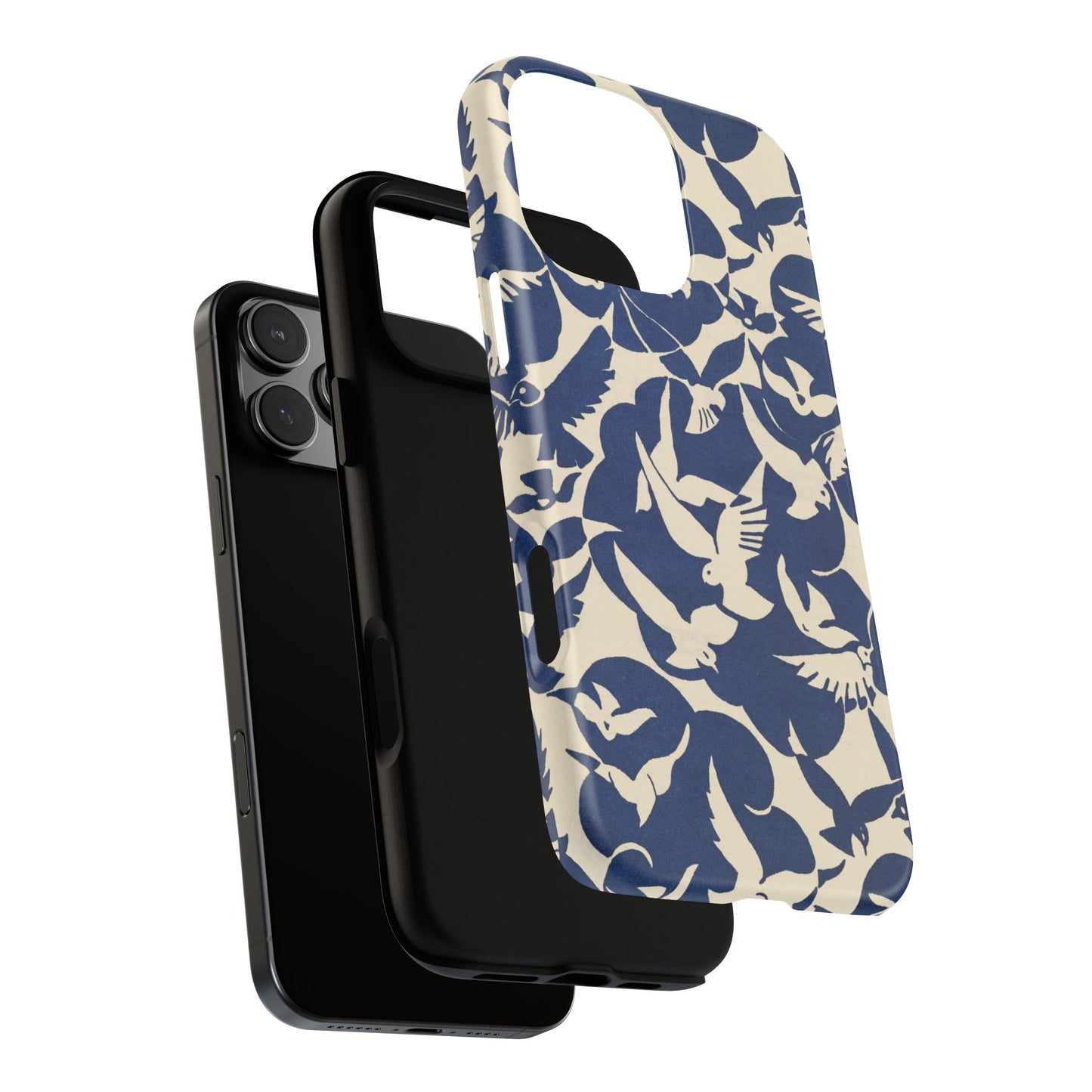 Blue Sky Birds Flying Retro iPhone Case