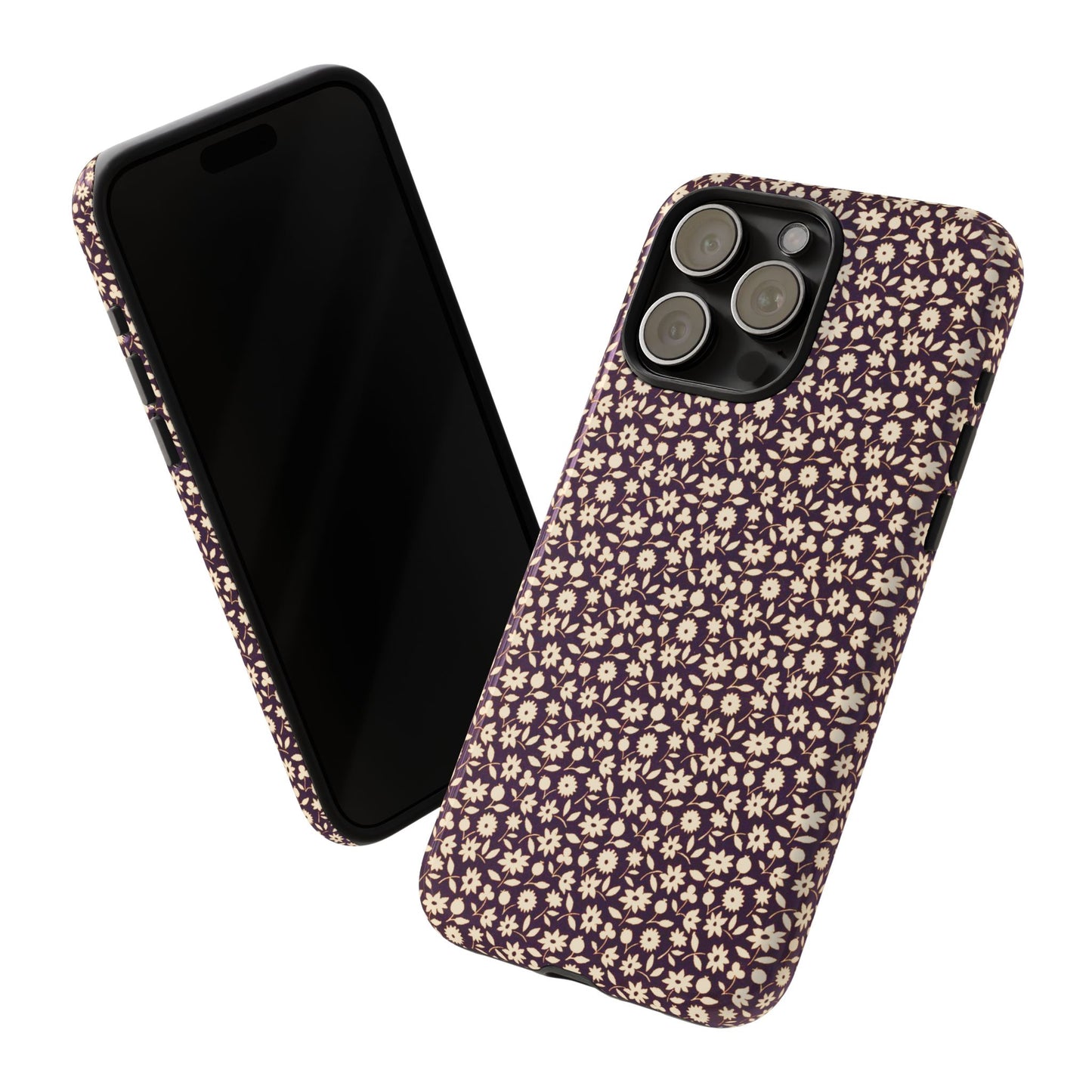 Coffee and Cream Vintage Floral Pattern iPhone Case