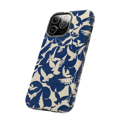 Blue Sky Birds Flying Retro iPhone Case