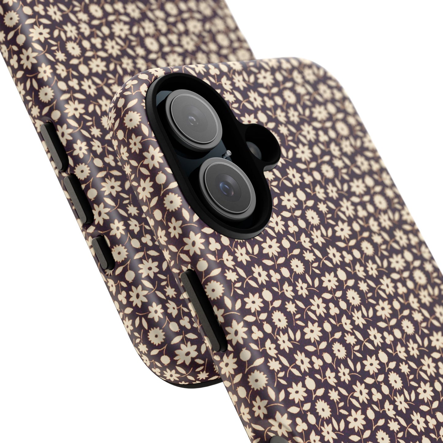Coffee and Cream Vintage Floral Pattern iPhone Case