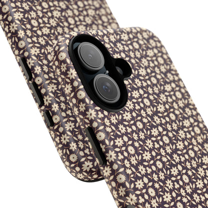Coffee and Cream Vintage Floral Pattern iPhone Case