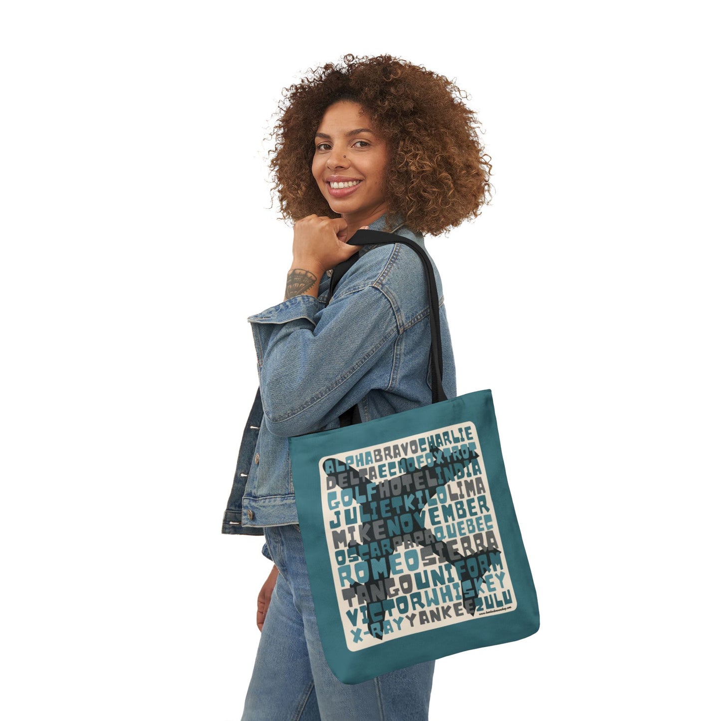 Blue Aviation Alphabet Tote Bag (3 sizes)