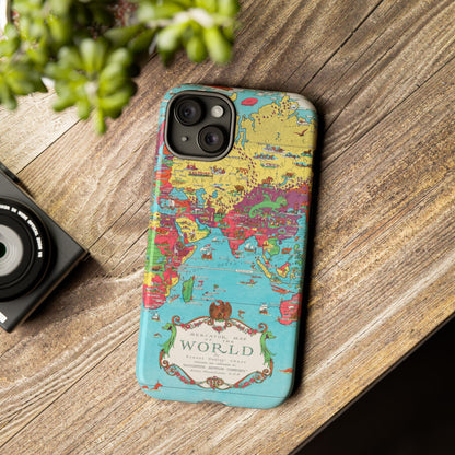 Map of the World Retro Travel iPhone Case