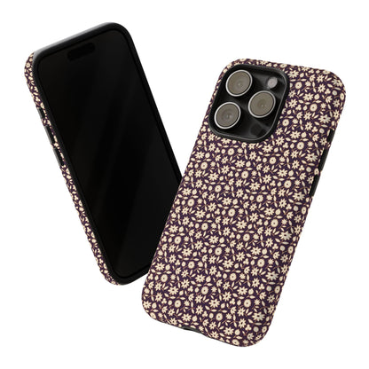 Coffee and Cream Vintage Floral Pattern iPhone Case