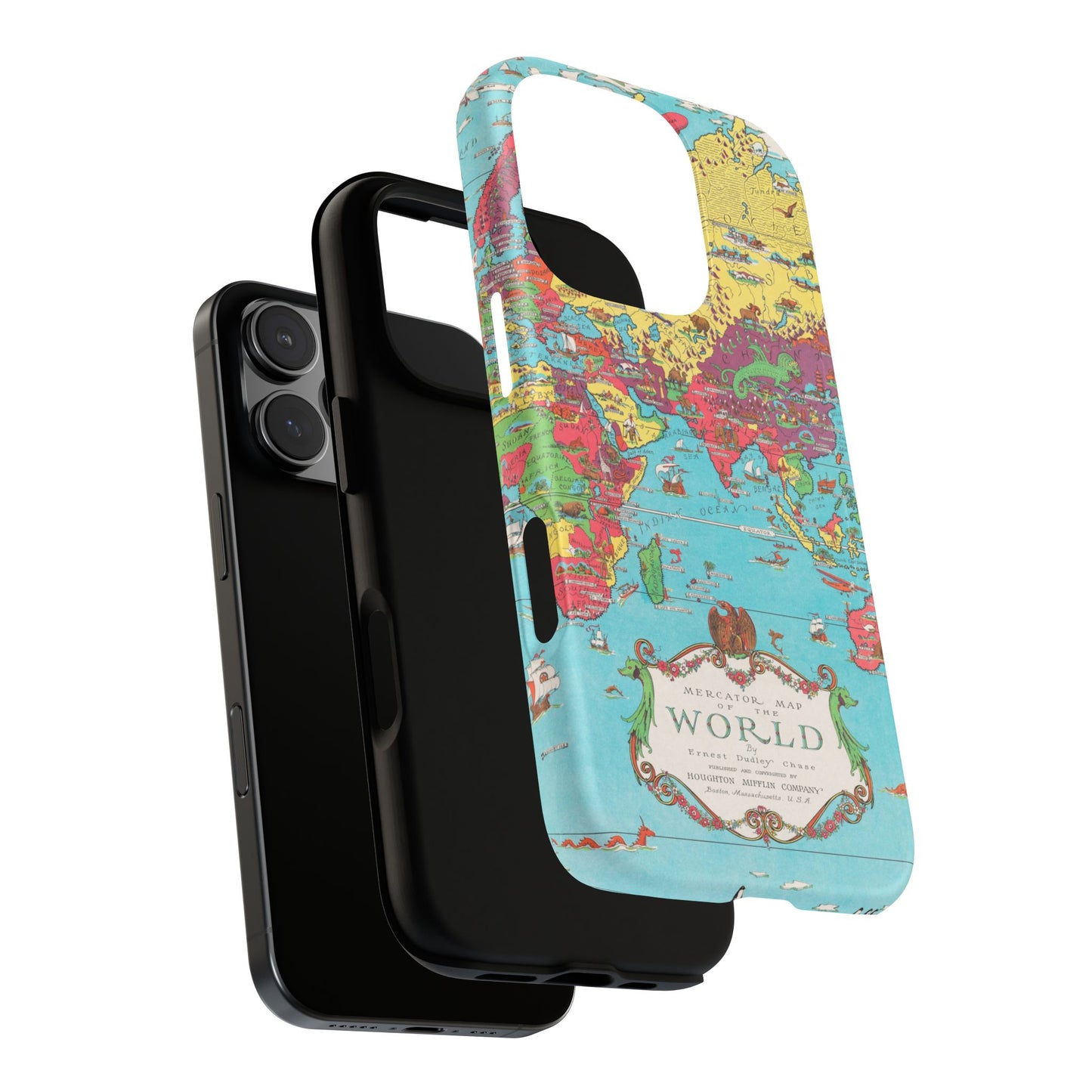 Map of the World Retro Travel iPhone Case