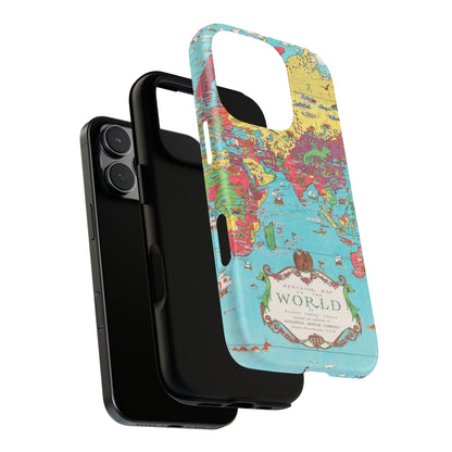 Map of the World Retro Travel iPhone Case