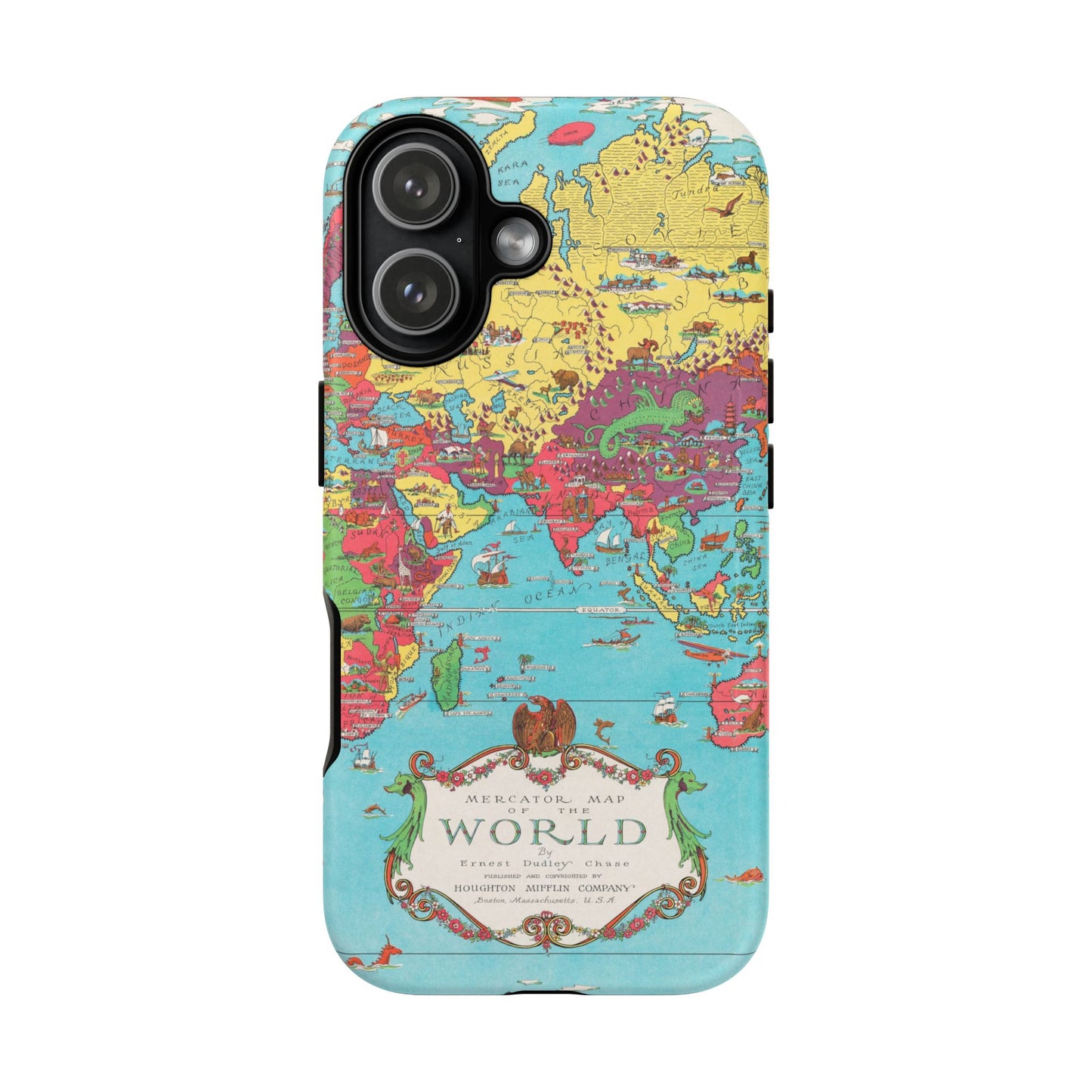 Map of the World Retro Travel iPhone Case
