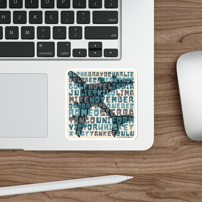 Blue Retro Aviation Alphabet Sticker :: All-Weather, Water-Resistant Vinyl (5 sizes)