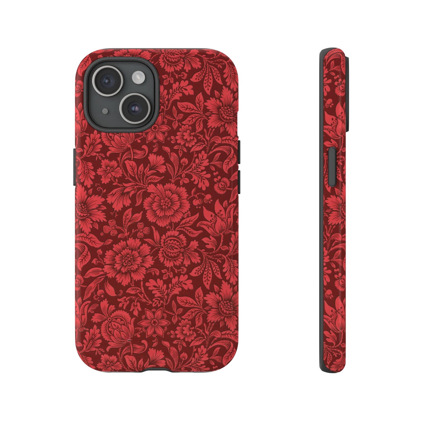 Vintage Crimson Floral Botanical iPhone Case