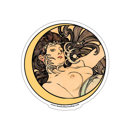 Witch Moon Art Nouveau Sticker :: Alphonse Mucha :: All-Weather, Water-Resistant Vinyl (5 sizes)