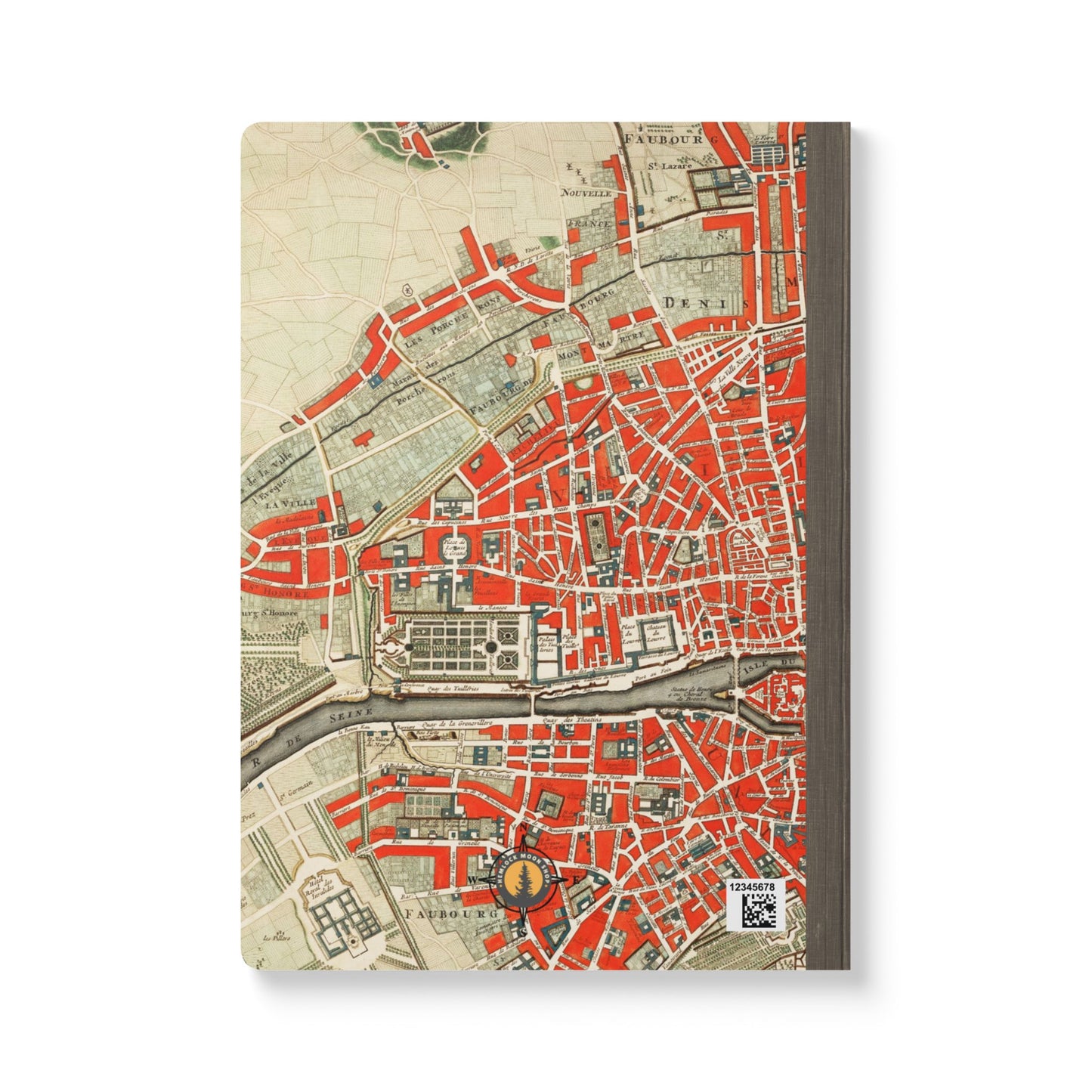 Paris Vintage Map  | Softcover Travel Journal with Inside Illustrations