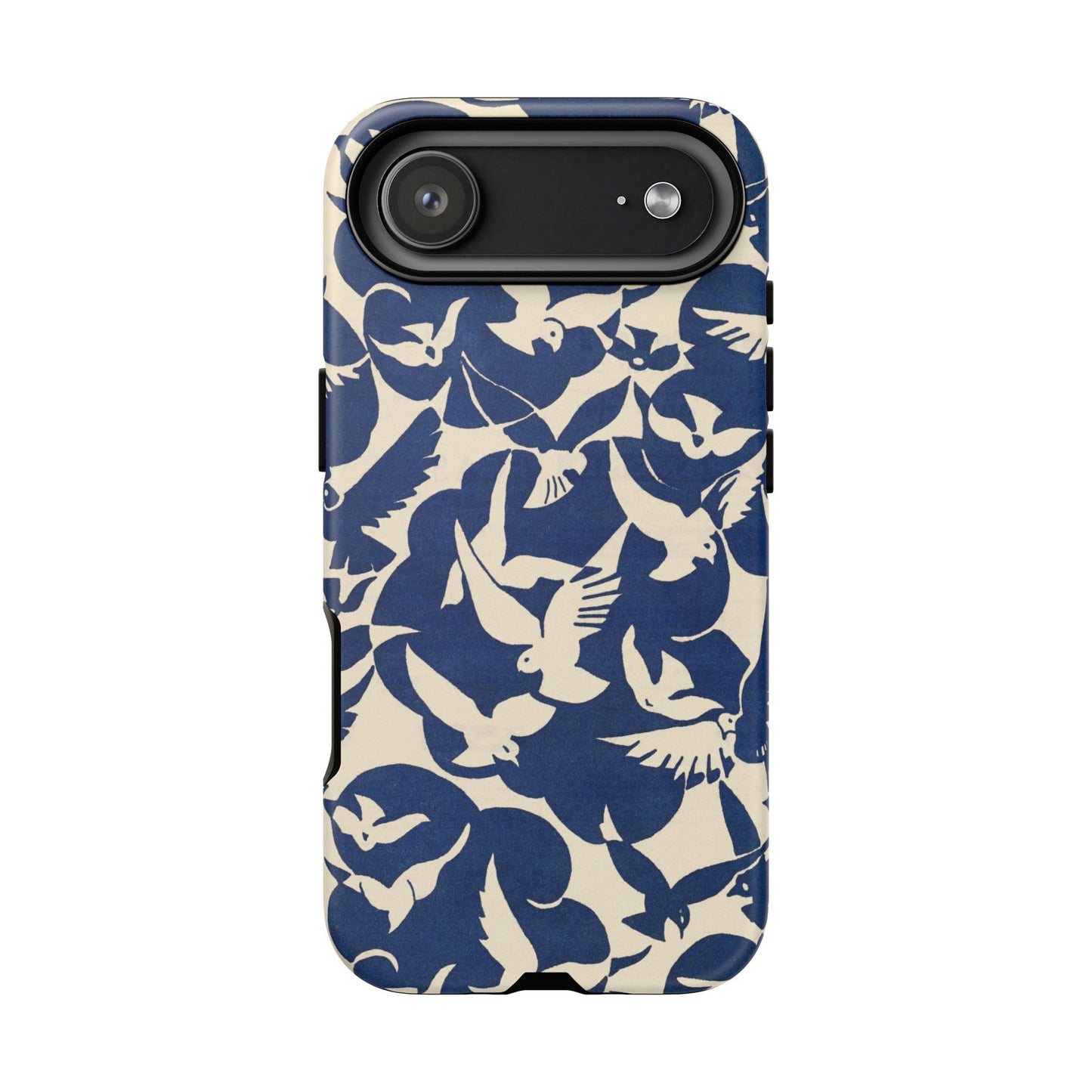 Blue Sky Birds Flying Retro iPhone Case