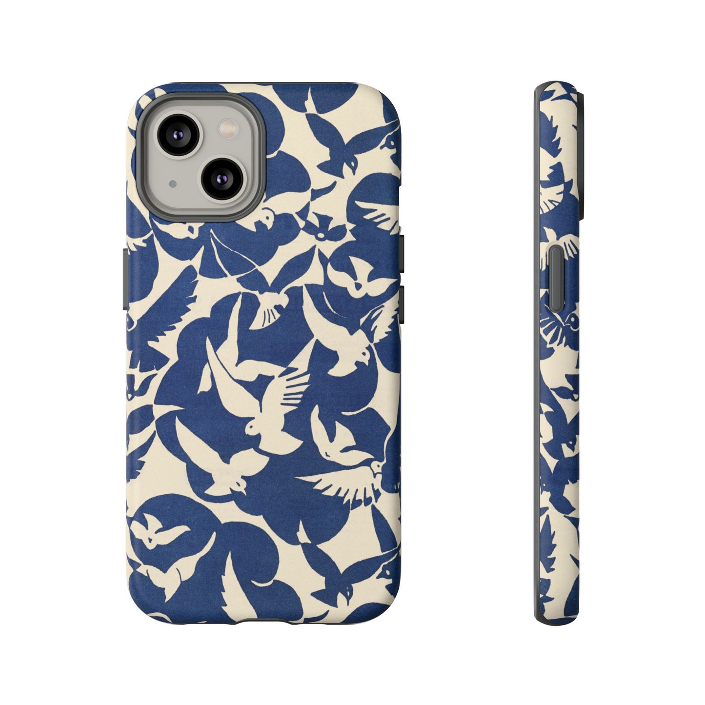 Blue Sky Birds Flying Retro iPhone Case
