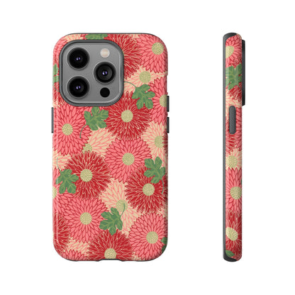 Pink Chrysanthemums Vintage iPhone Case