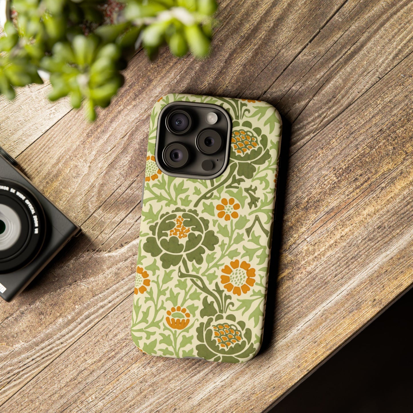 Olive & Orange Vintage Botanical iPhone Case