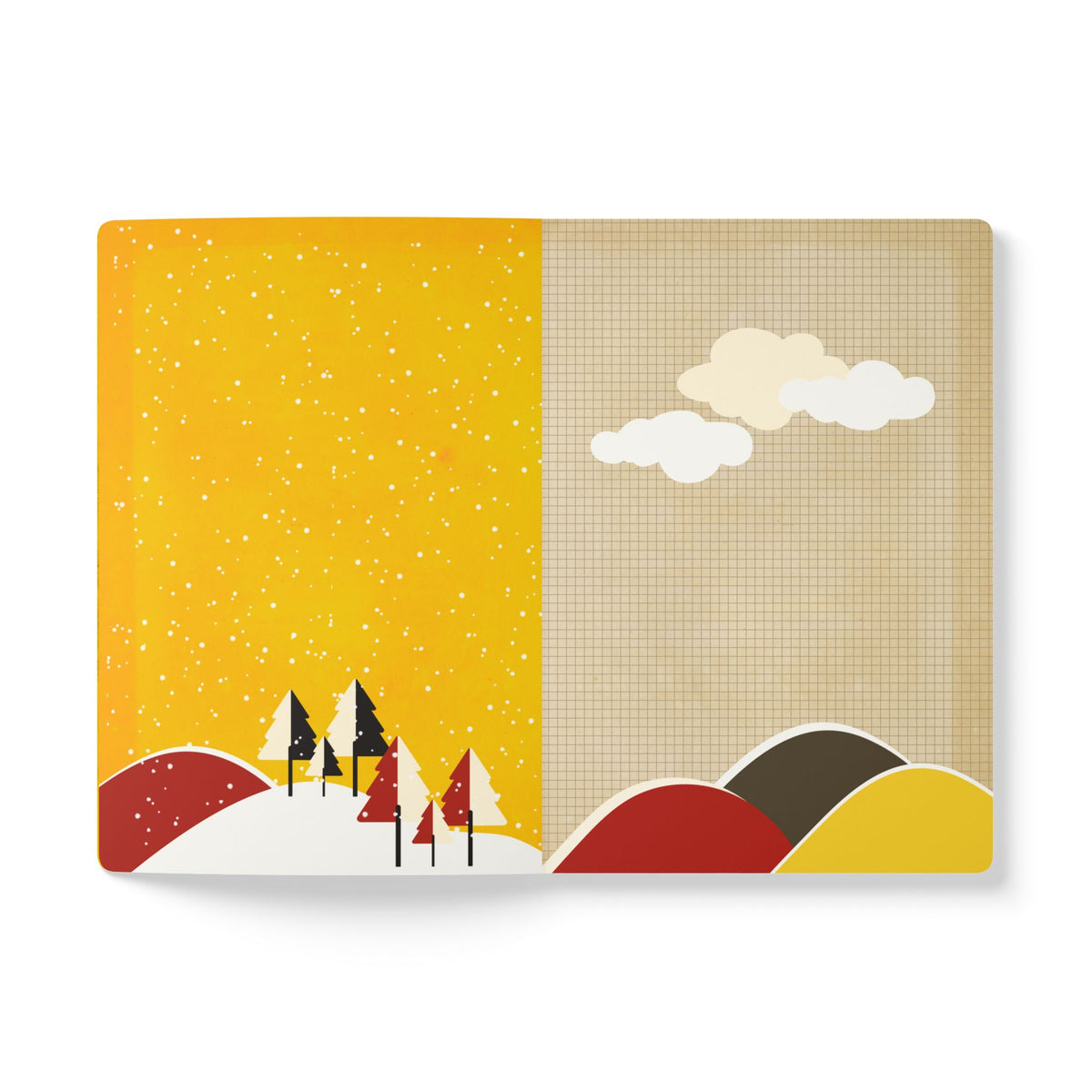 Retro Red Skiing Notebook | Vintage Winter Sports Softcover Travel Journal