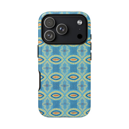 Turquoise Retro Geometric iPhone Case