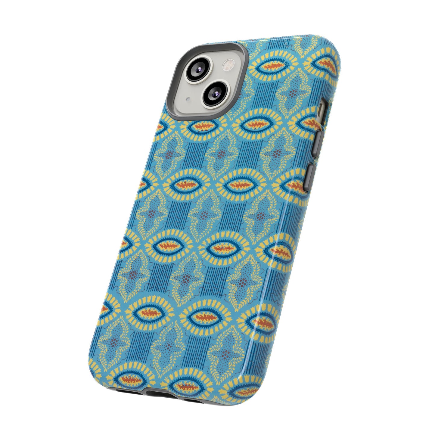 Turquoise Retro Geometric iPhone Case
