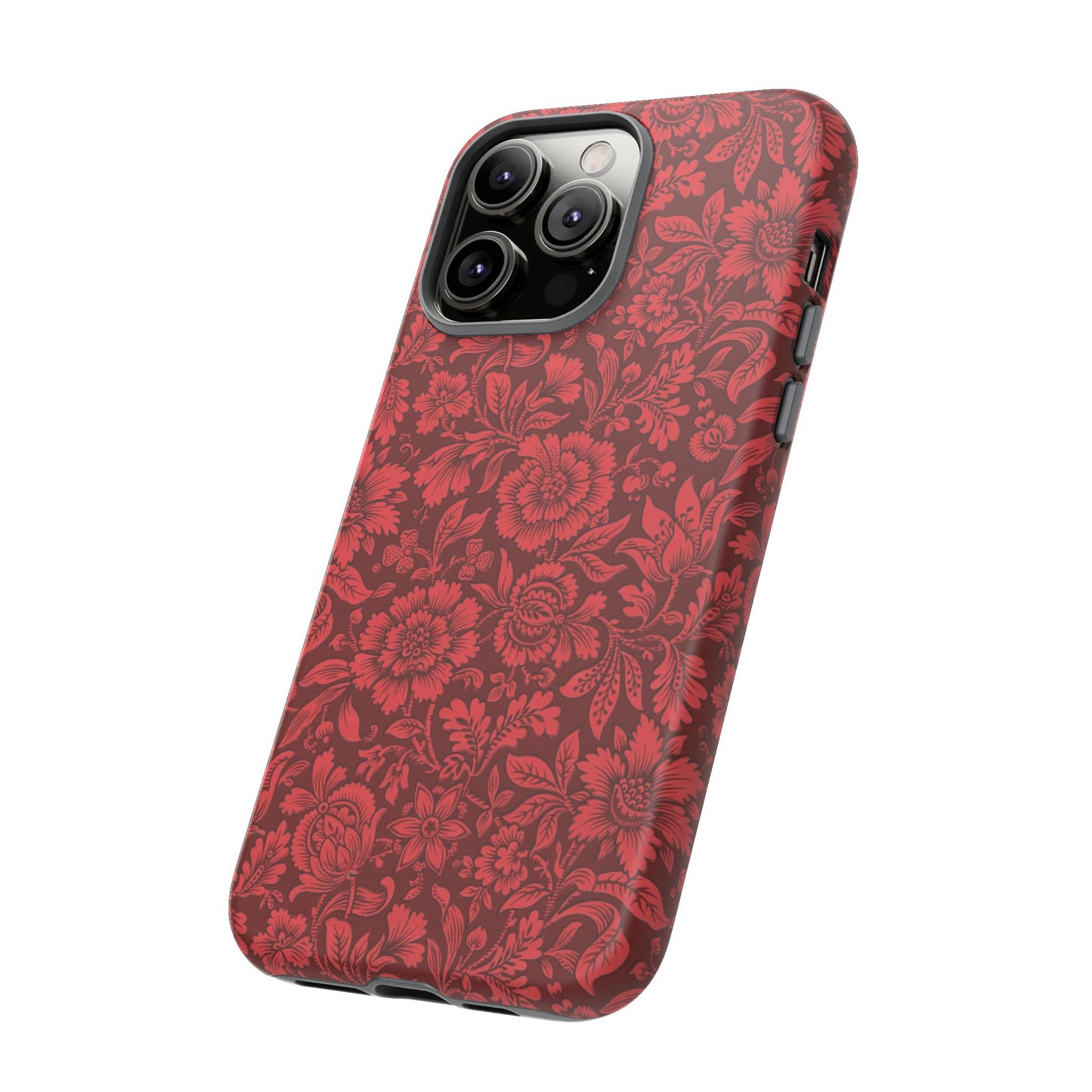 Vintage Crimson Floral Botanical iPhone Case