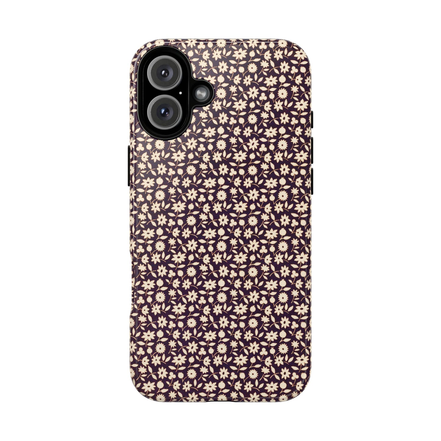 Coffee and Cream Vintage Floral Pattern iPhone Case
