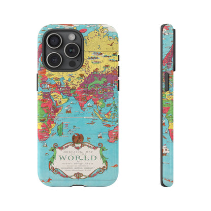 Map of the World Retro Travel iPhone Case