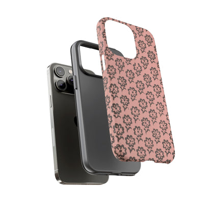 Dutch Pink & Brown Scattered Pattern Floral iPhone Case
