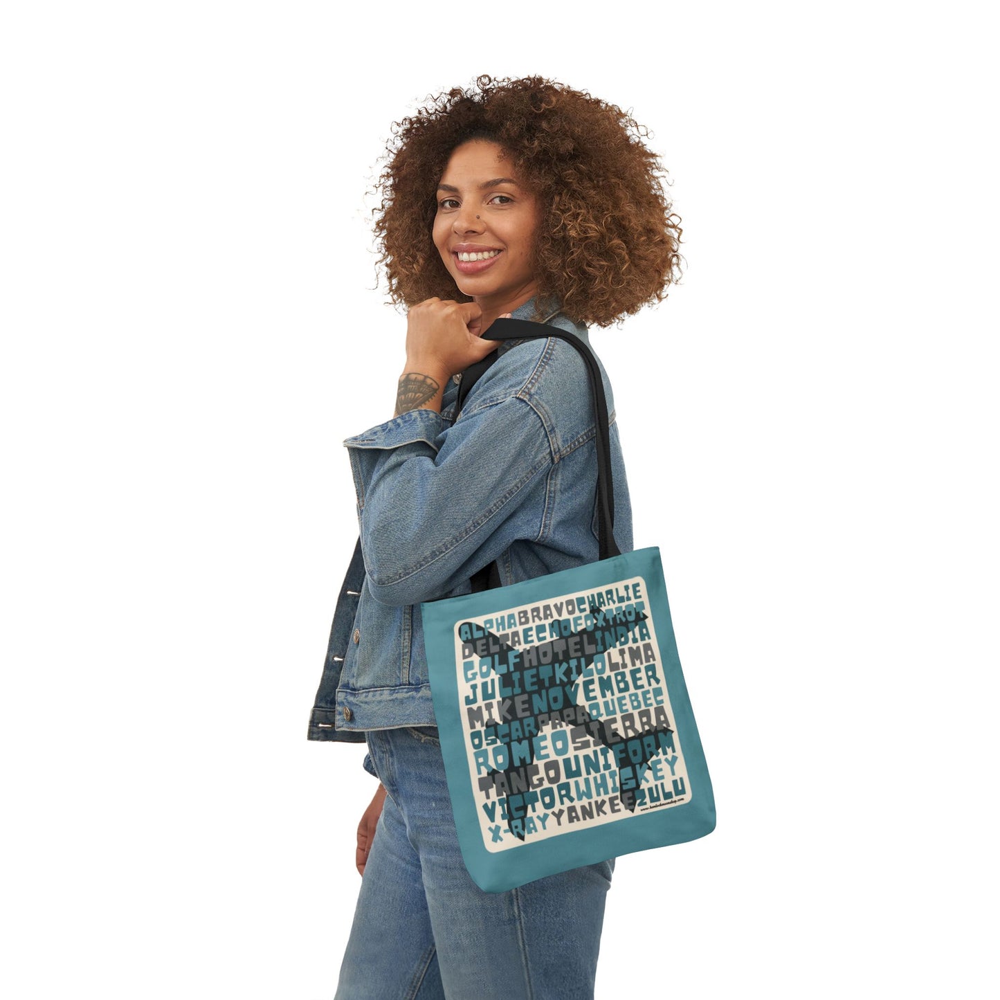 Blue Aviation Alphabet Tote Bag (3 sizes)
