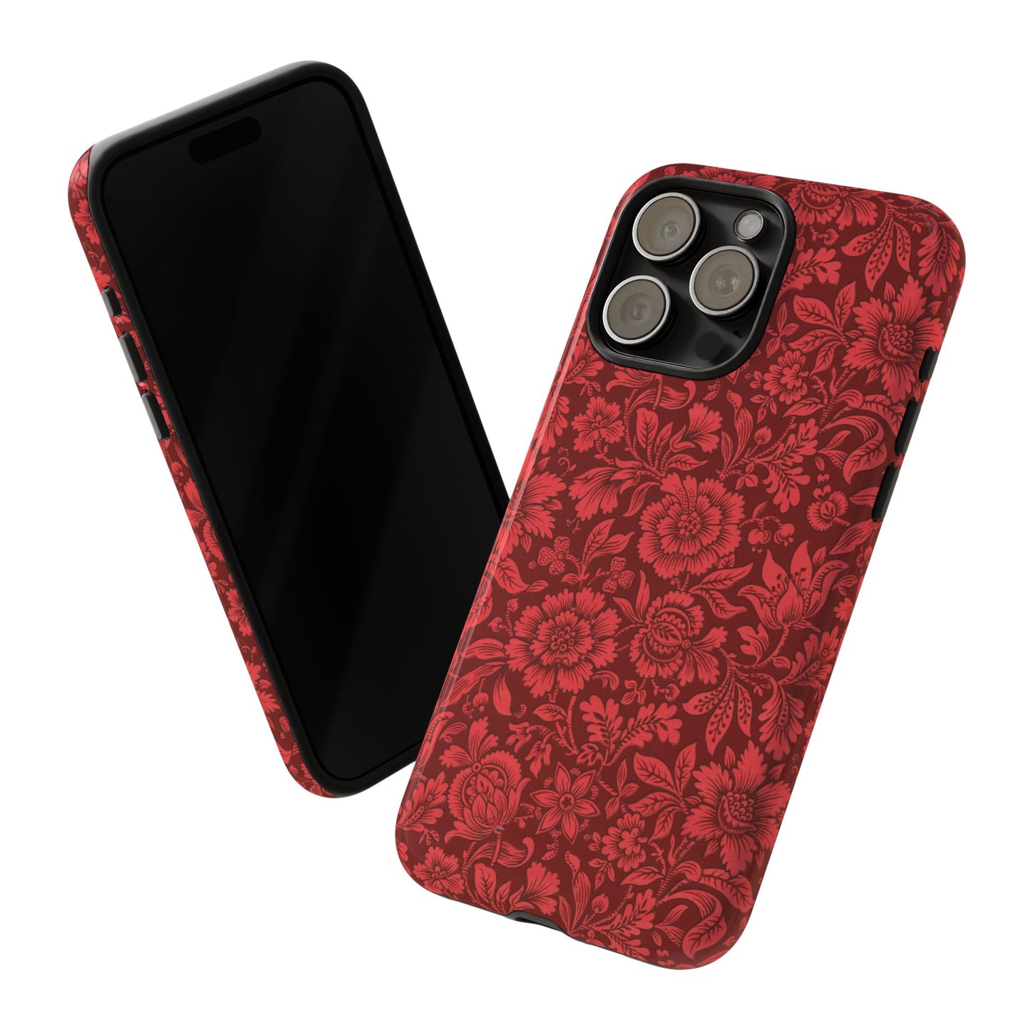 Vintage Crimson Floral Botanical iPhone Case