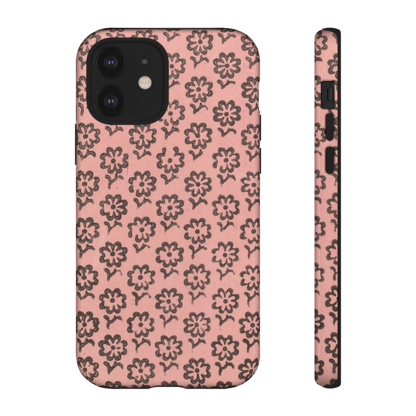 Dutch Pink & Brown Scattered Pattern Floral iPhone Case