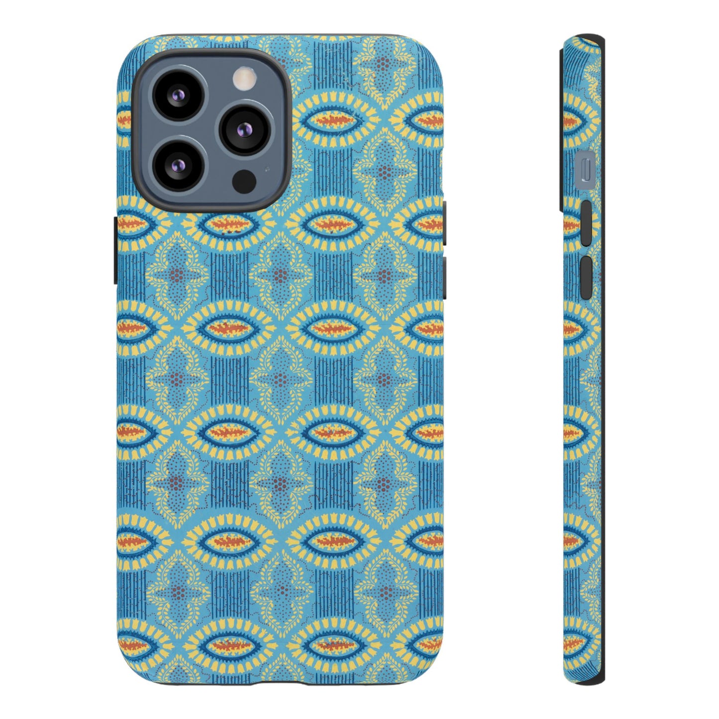 Turquoise Retro Geometric iPhone Case