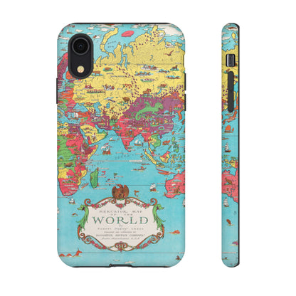 Map of the World Retro Travel iPhone Case