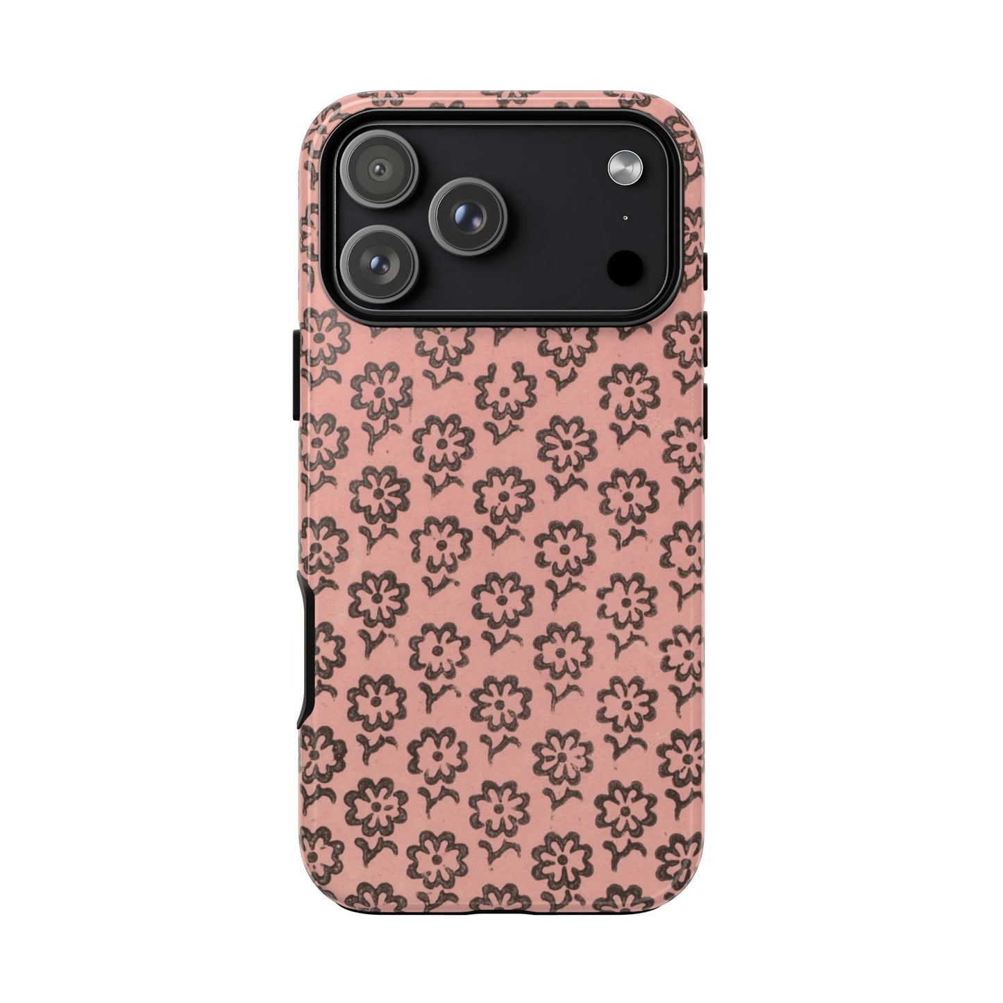 Dutch Pink & Brown Scattered Pattern Floral iPhone Case