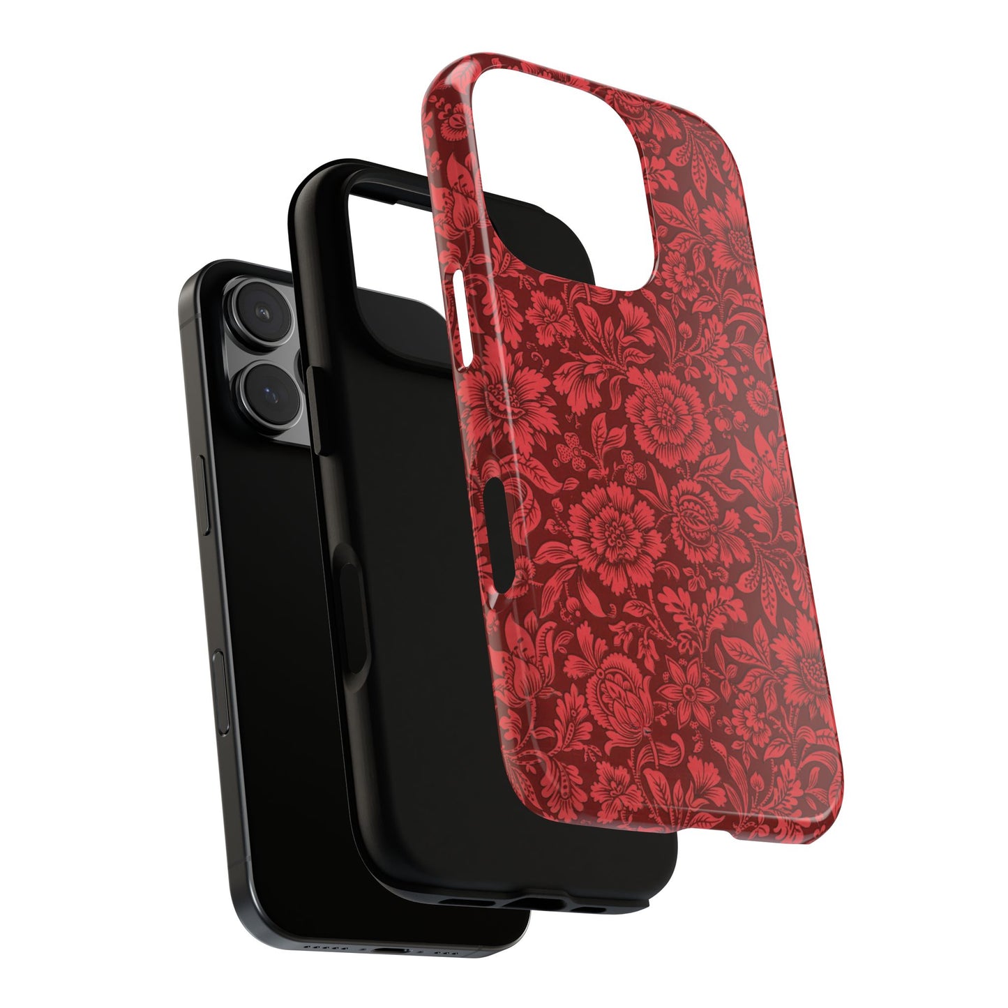 Vintage Crimson Floral Botanical iPhone Case