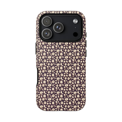 Coffee and Cream Vintage Floral Pattern iPhone Case